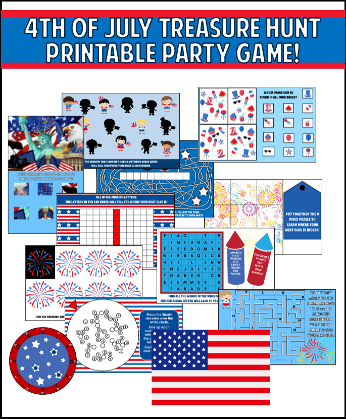 Printable 4th of July Treasure Hunt Game