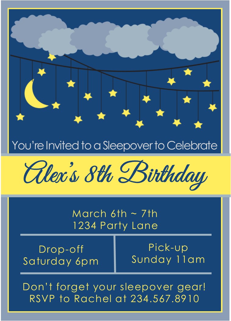 cute sleepover invitations printable