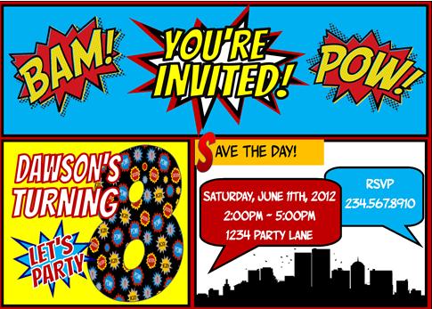 princess and superhero party invites