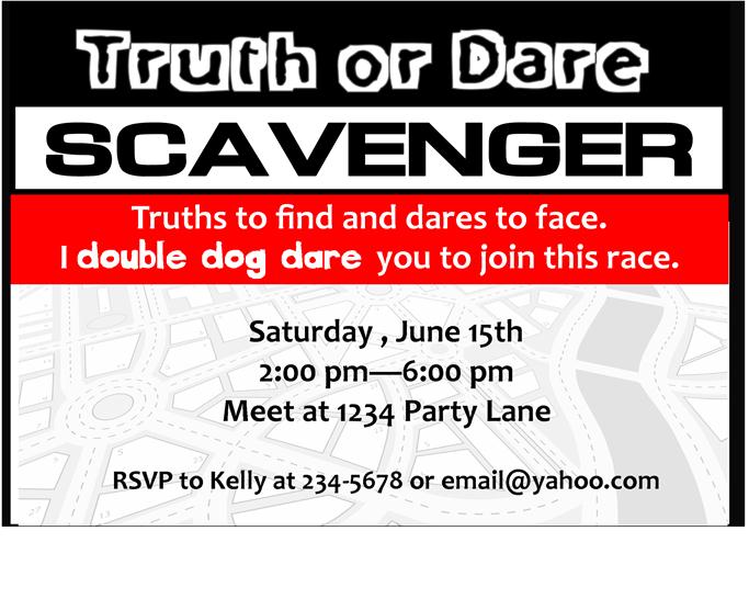 truth or dare scavenger hunt wal mart store flyer