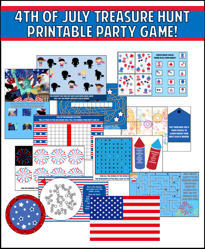 Free Printable Patriotic Scavenger Hunt Game