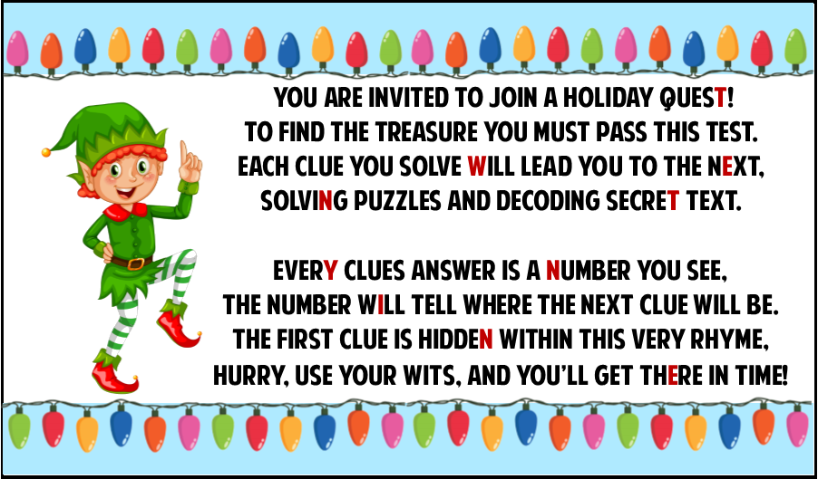 Santa's Scavenger Hunt: A Christmas Game | Bugbee Games