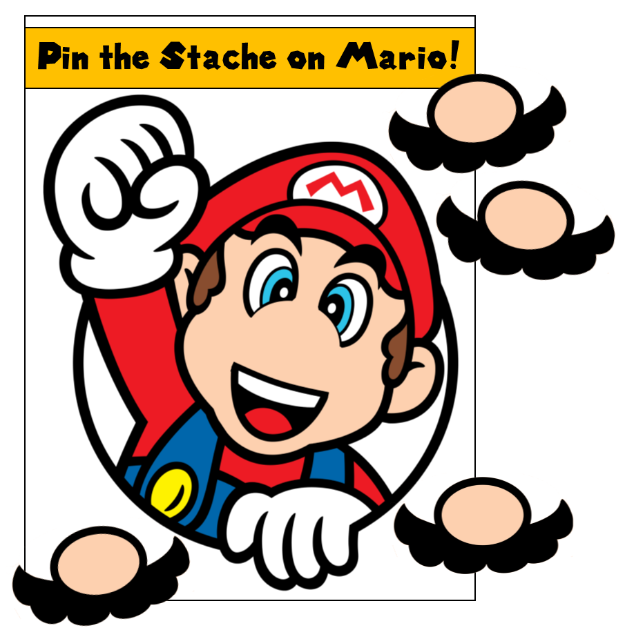 Pin The Mustache On Mario Printable - Printable Templates