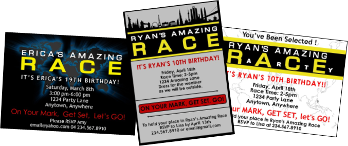 Amazing Race Party Supplies And Invitations