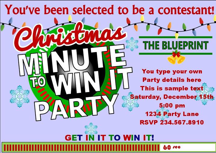 minute to win it printable invitations