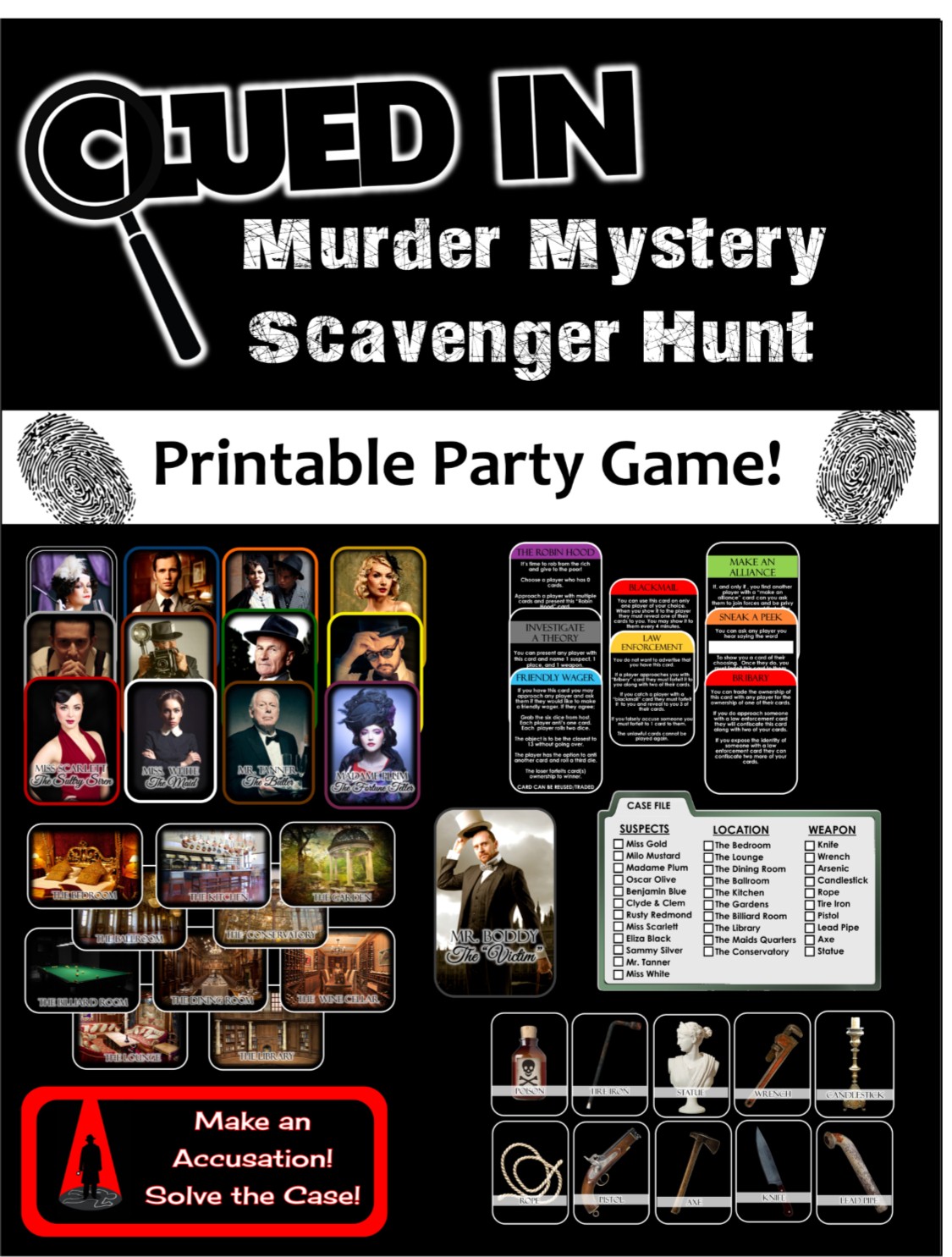 Printable Murder Mystery Game - Printable Word Searches