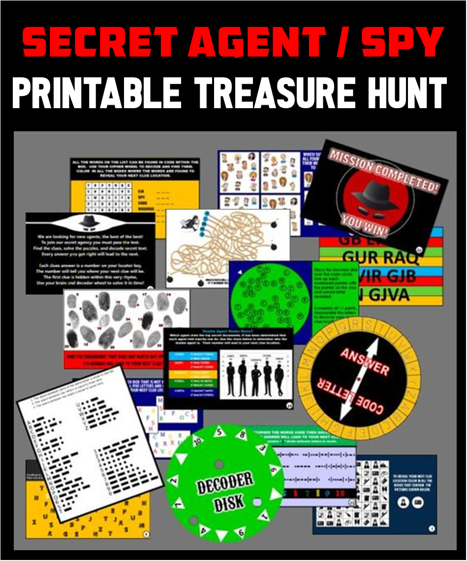 Spy Party Bag Fillers Top Secret Fun and Games Activity Sheets Pack of 12