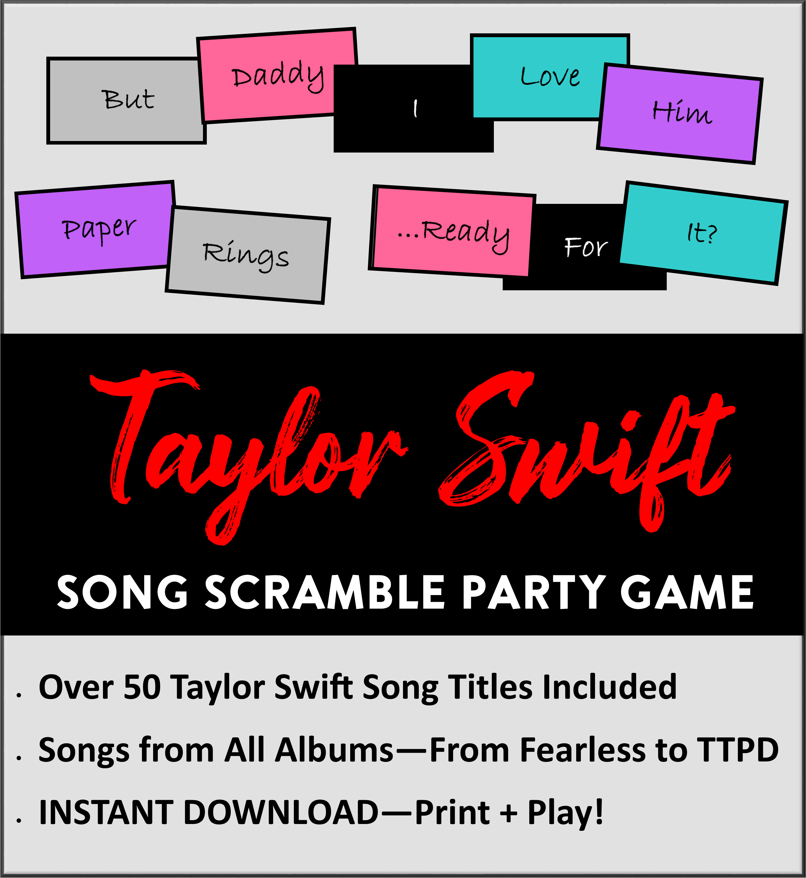DIY Taylor Swift Party Games & Printables
