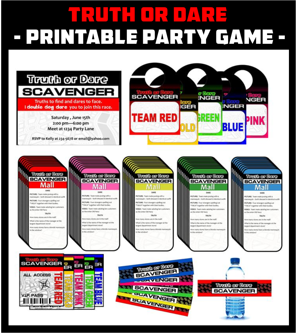 Printable challenges kids or dare 150+ Truth