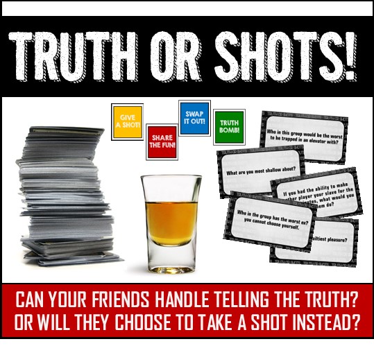Truth Or Shots Fun Drinking Game Printable Cards