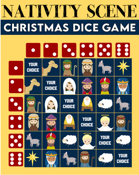 Christmas Dice Game Printable  Roll The Dice Gift Exchange Game