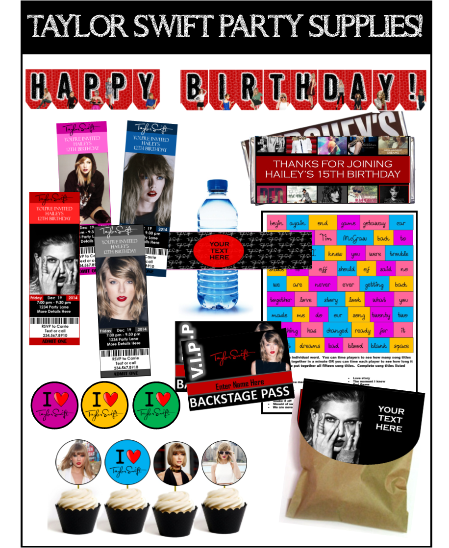 DIY Taylor Swift Party Games & Printables  Taylor swift party, Taylor  swift birthday party ideas, Taylor swift