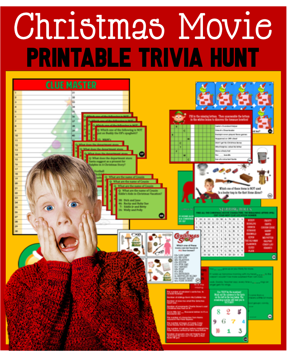 Printable Christmas Movie Trivia Game Treasure Hunt